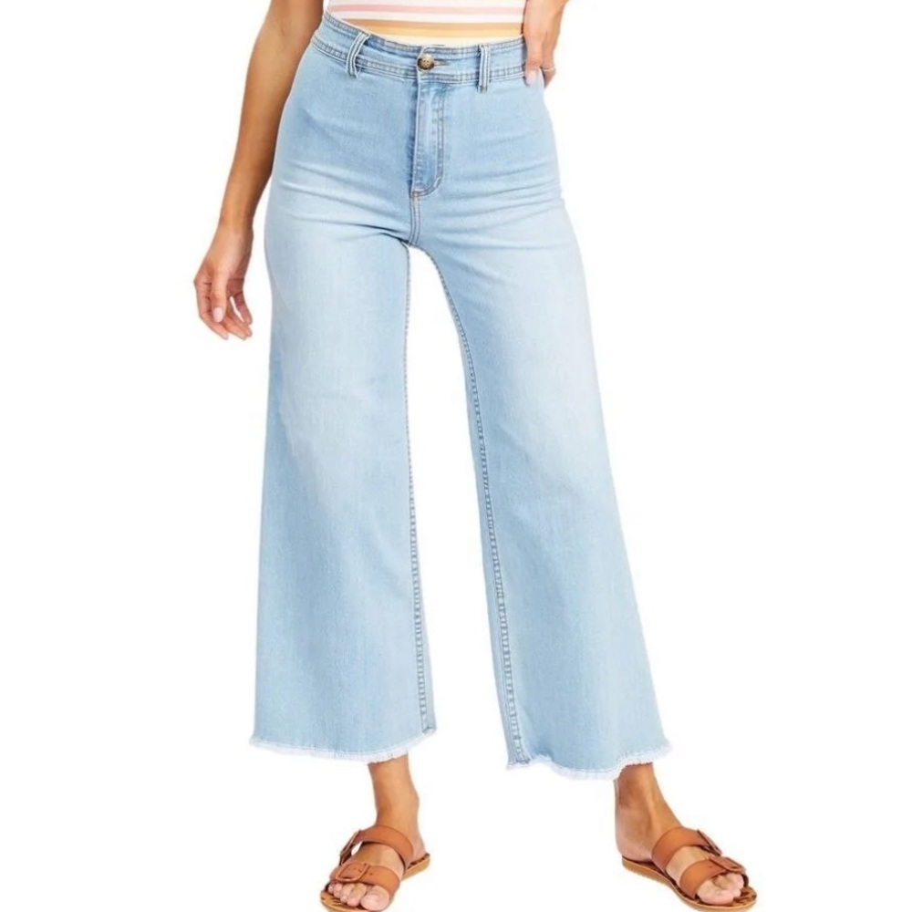 Billabong Women's Free Fall Indigo Wide Leg Pant - washed denim